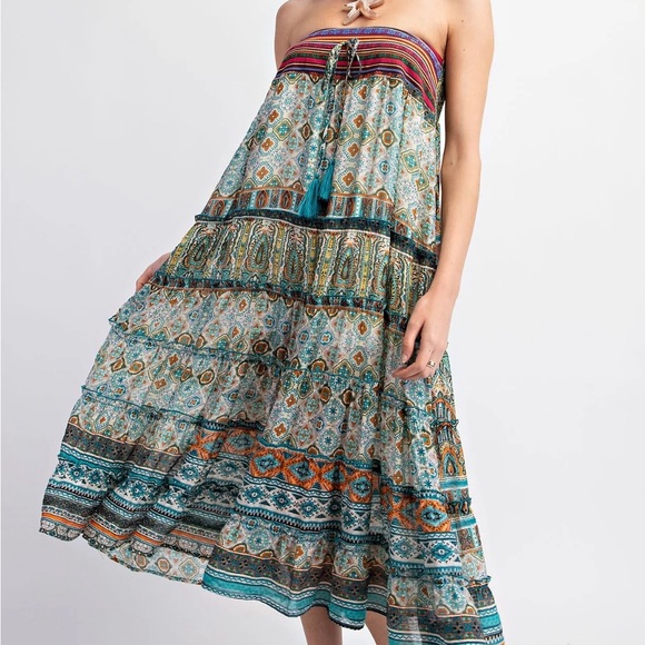 EASEL ETHNIC PRINTED
TIERED SKIRT - Picture 4 of 4